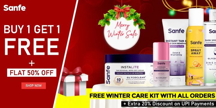 Merry Winter Sale: Add 2 Sanfe Products & Get 1 Free + Free Winter Kit on all orders π