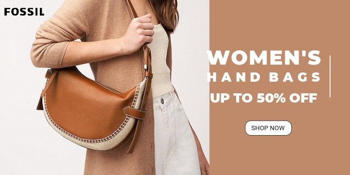 Shop now from Fossil & Get women's handbags starting at Rs.2147 + Free shipping on your orders 🤑