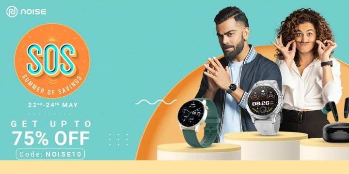Shop now from GoNoise & Beat the heat with cool deals at up to 75% off on your collections + Extra 10% Off on your purchase π€
