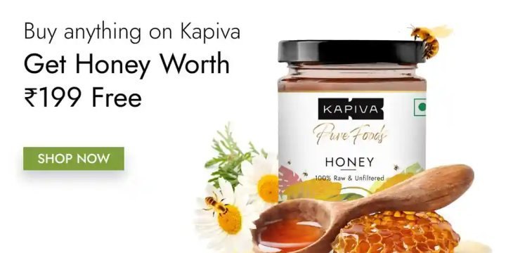 Get Free Honey Worth Rs.199 π : Buy anything from Kapiva & Get free honey on your purchase + Extra 5% off on prepaid payment π€