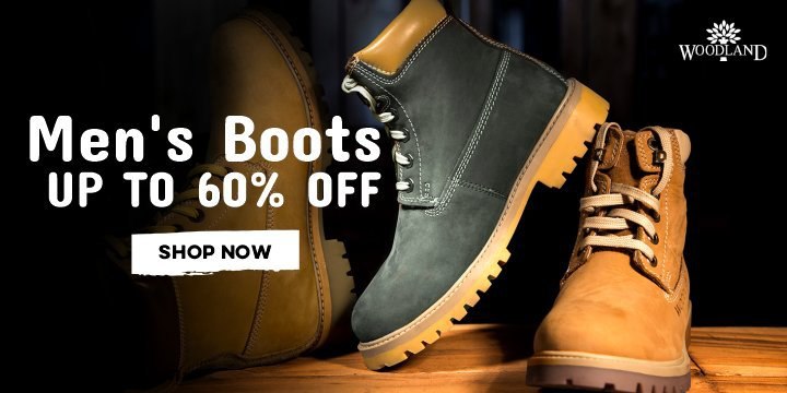 Shop now from Woodland & Get upto 60% off on your men's boots collection