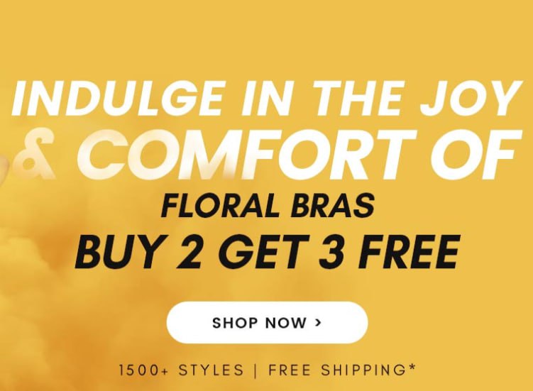 Shyaway Floral Bra Offer - Buy 2 Get 3 Free
