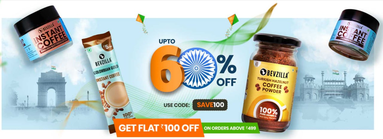 Up To 60% Off On Bevzilla! Coffee-Milkshake Cubes & manu more beverage sachets!