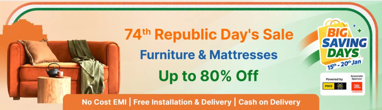 🇮🇳Republic Day Sale for Furniture & Mattresses - Big Saving Days sale is Re-Released🇮🇳