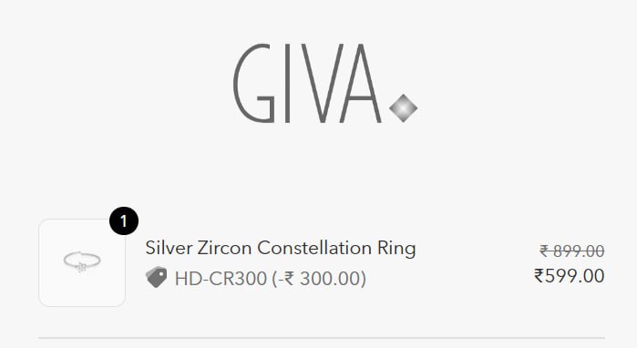GIVA : Silver Zircon Constellation Ring at 599/- (worth 899/-)